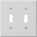 Amerelle PRO 2-Gang Stamped Steel Toggle Switch Wall Plate, White Wrinkle C982TTW